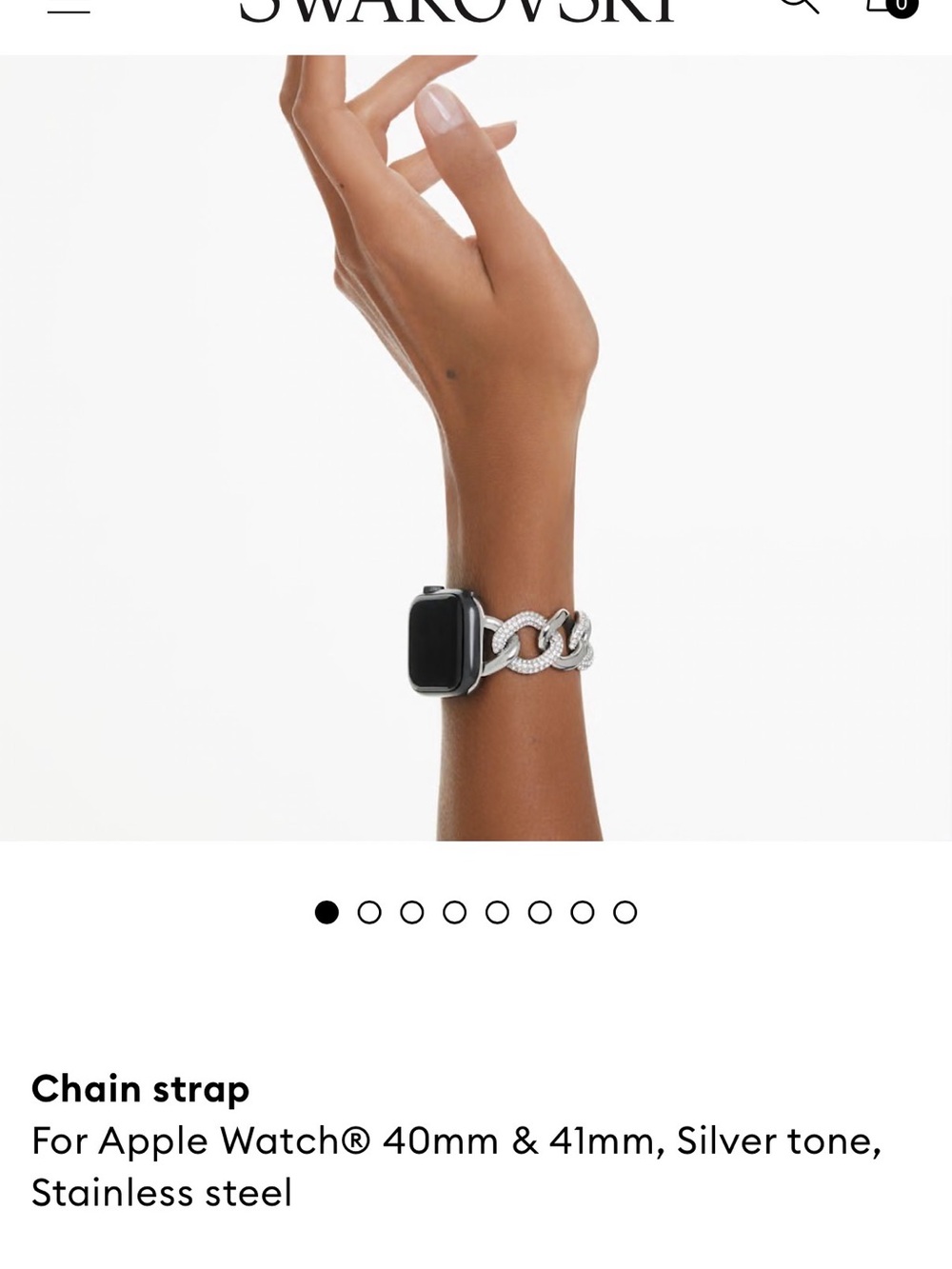 Swarovski Silver Crystal Chain Apple Watch Bracelet